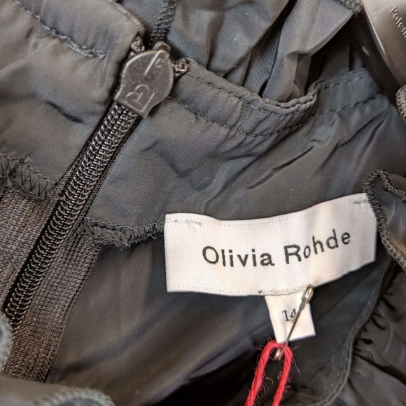 NWT Boutique Olivia Rohde Sleeveless Black Ruffle Mini Dress sz 10 - Picture 3 of 4